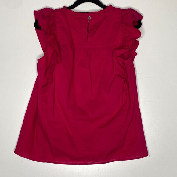 LOFT 2023 Pintucked Ruffle Shell Top Women's Size XS - Picture 2 of 7